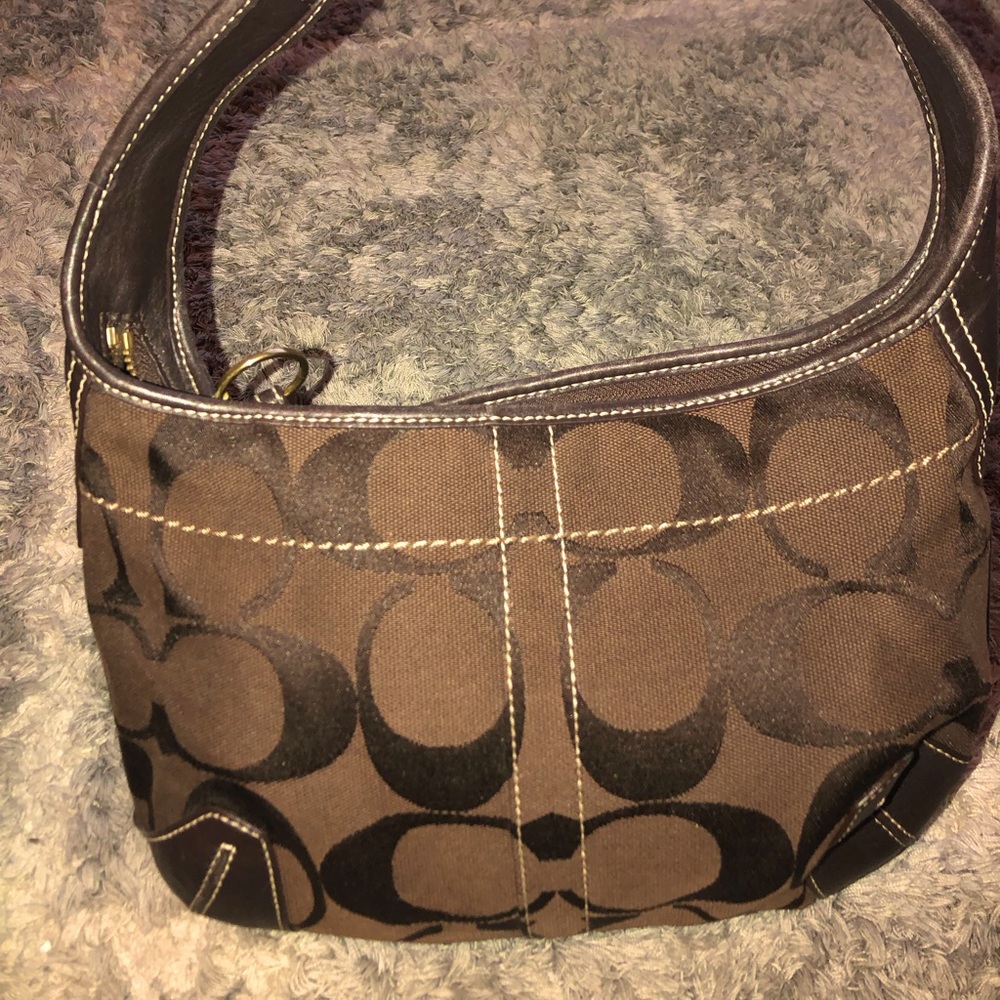 Coach small brown hobo.